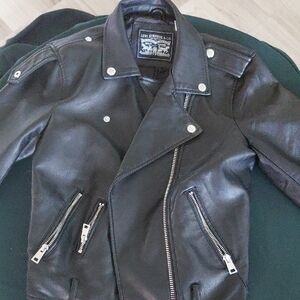 Levi's Black Moto Jacket Asymmetrical Design